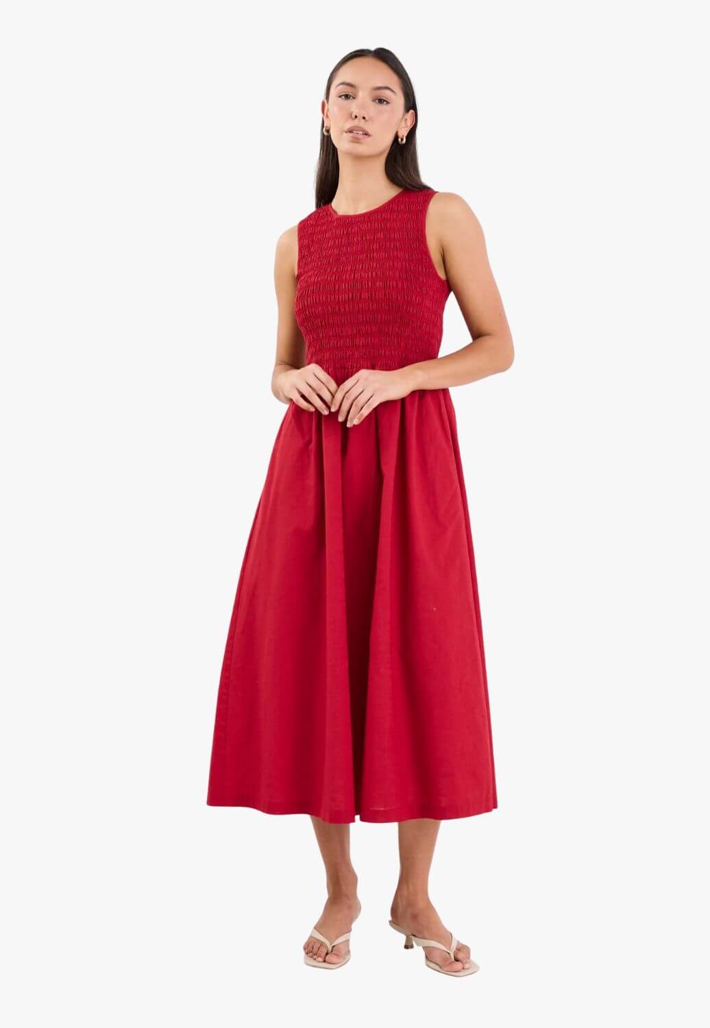 Bryar Linen Blend Midi Dress