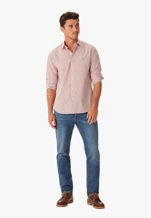 R.M. Williams Mens Regular Poplin Stripe Shirt