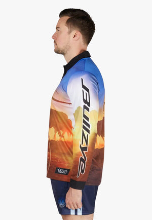 Bullzye Mens Outback Long Sleeve Shirt Multi S