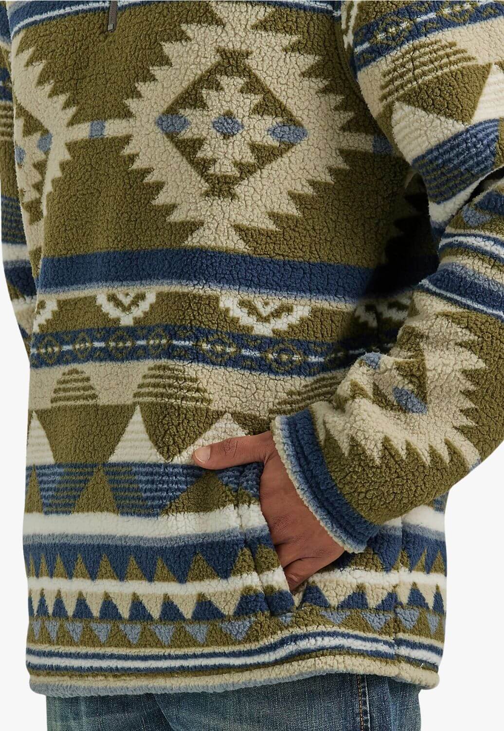 Wrangler Mens Sherpa South West Print Pullover