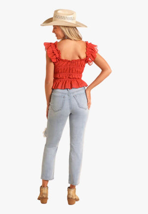 Rock and Roll Womens Ruched Crop Top