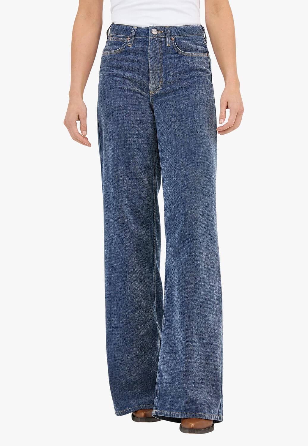 Wrangler Jeans Donna A Vita Alta Con Gamba Larga - Il Comfort Che Stavi Cercando