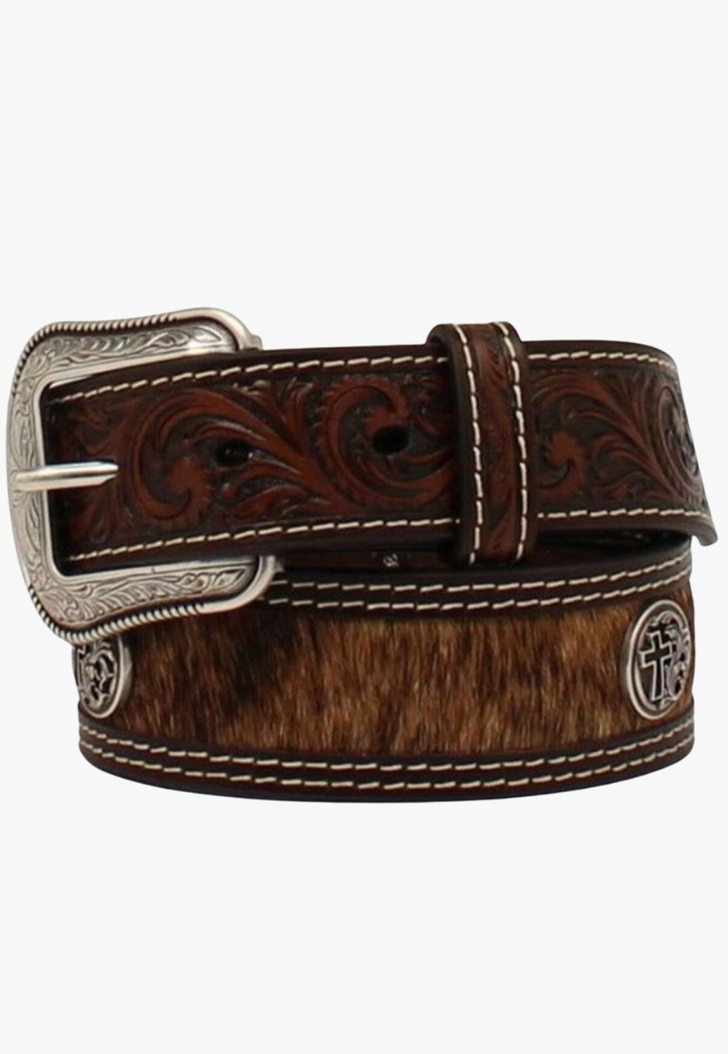 3D Belt Co. CLOTHING-Boys Belts & Braces 3D Boys Cowhide Concho Belt