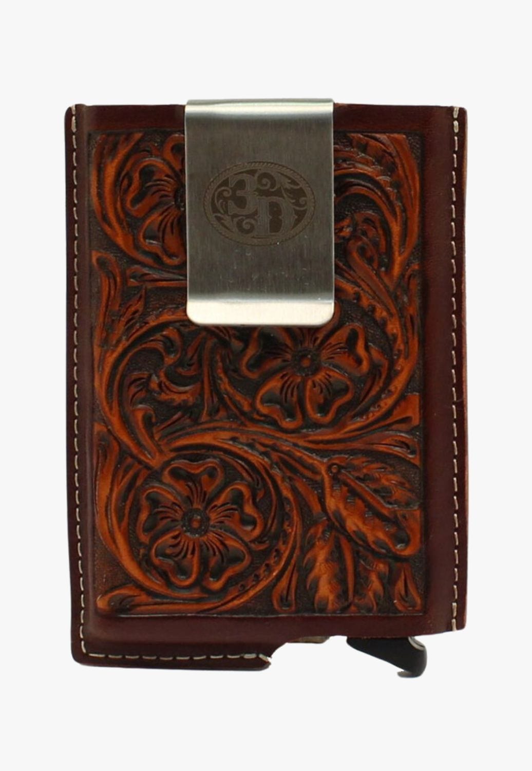3D Belt Co. ACCESSORIES-Mens Wallets Brown 3D Mens Tooled Smart Wallet