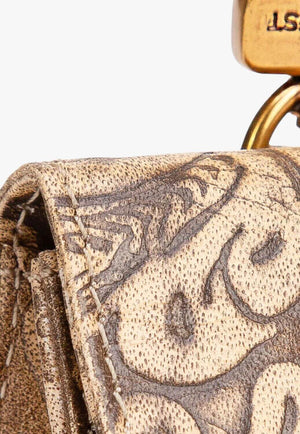 Myra Loyal West Gloriana Clip On Bag Charm Embossed Floral