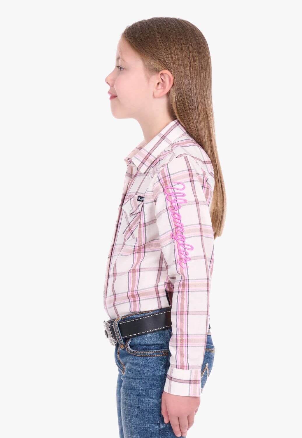 Wrangler Girls Henley Logo Long Sleeve Shirt