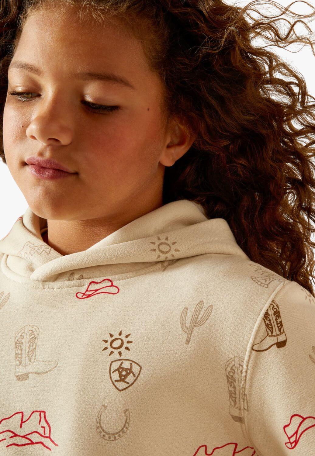 Ariat Girls Western Stamps Hoodie