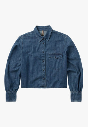 Stetson Womens Long Sleeve Shirt Blue XS