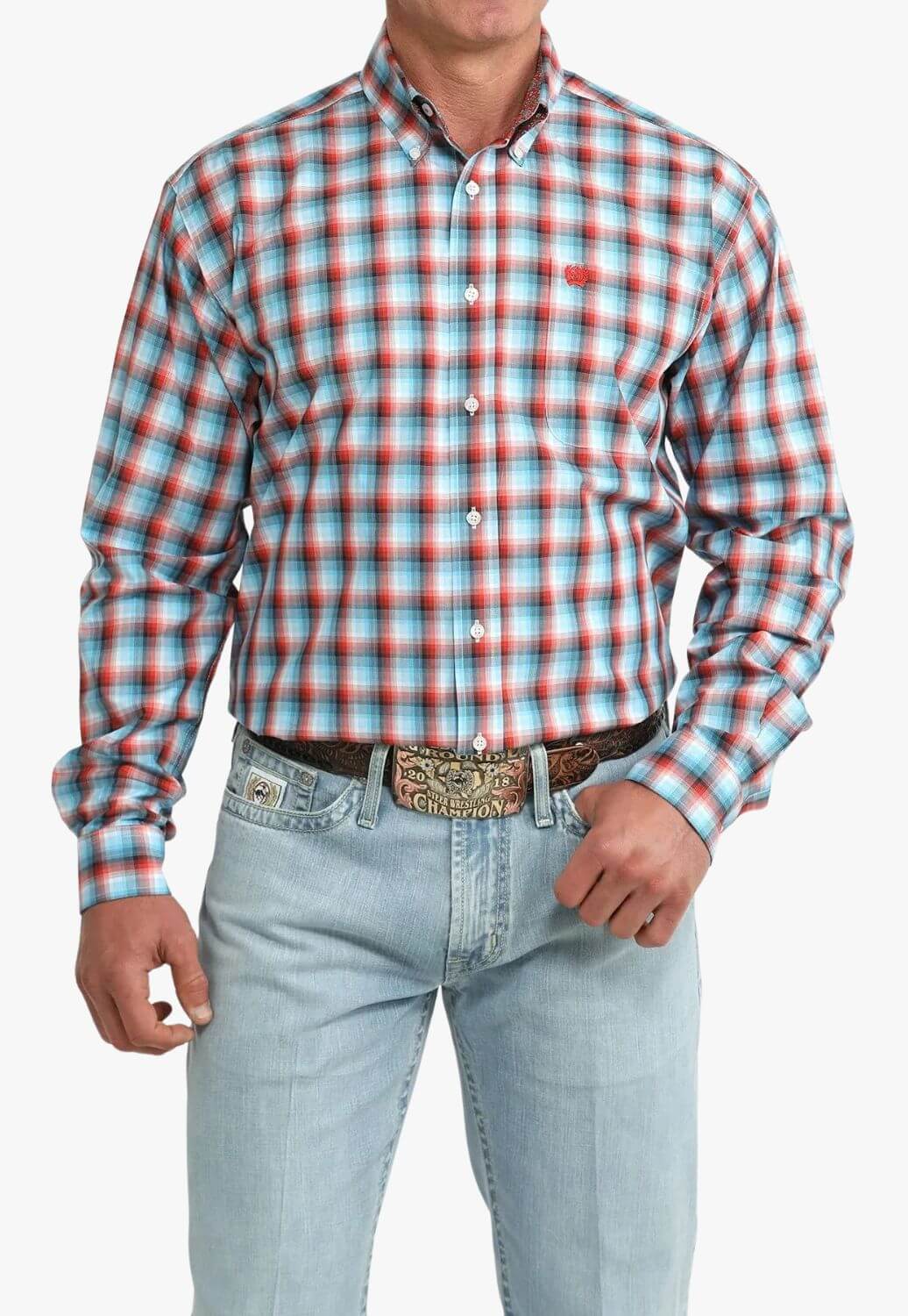 Cinch Mens Plaid Long Sleeve Shirt