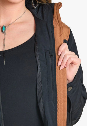 Rock & Roll Womens Two Tone Puffer Jacket