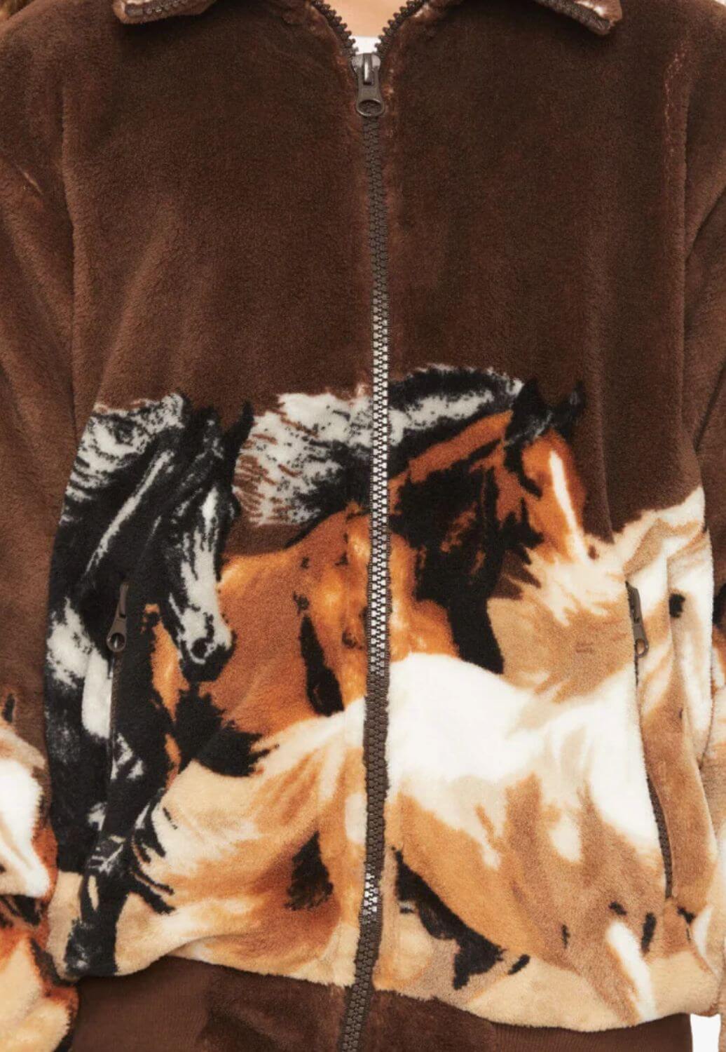 Rock &amp; Roll Girls Horse Print Bomber Jacket