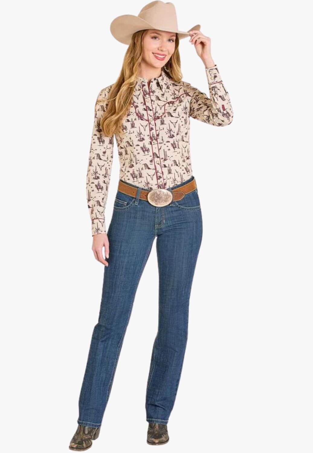 Rock & Roll Womens Wild West Snap Shirt
