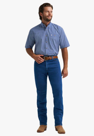Wrangler Mens Relaxed Fit Plaid Short Sleeve Shirt