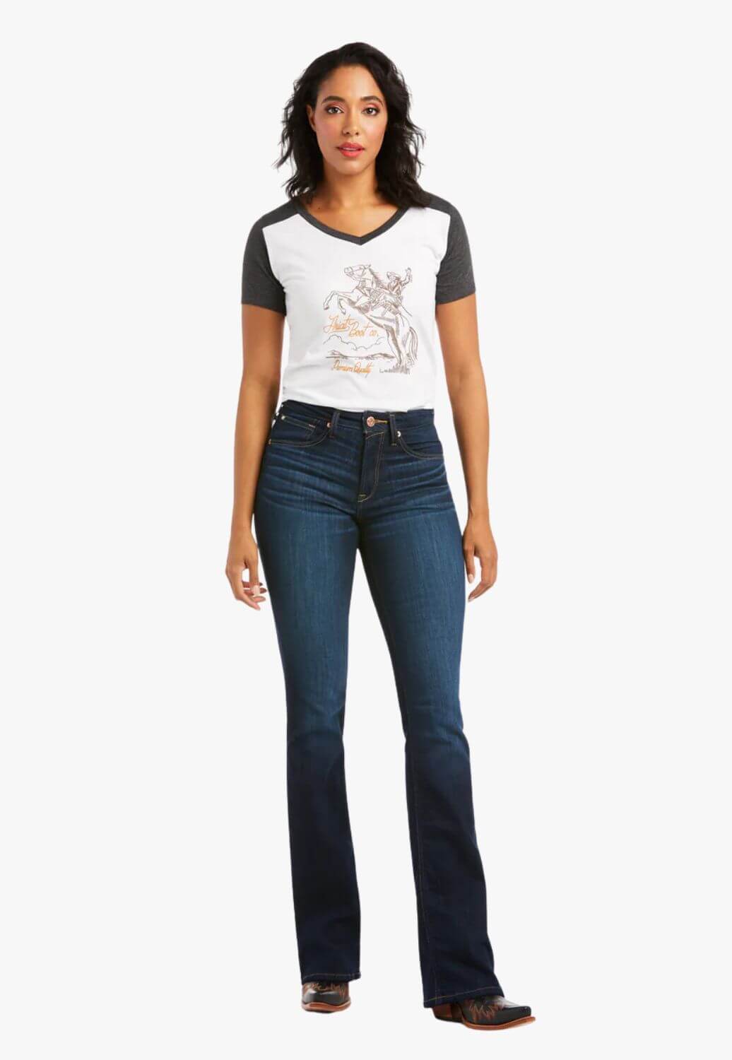 Ariat Womens R.E.A.L High Rise Ballary Boot Cut Jean