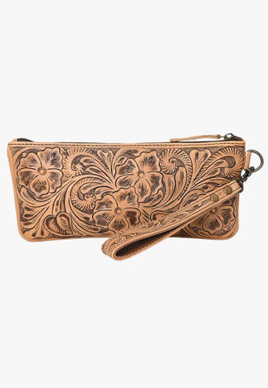 American Darling Hand Tooled Wristlet Bag