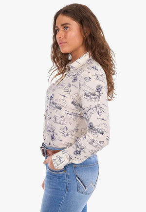 Wrangler Womens Ivory Long Sleeve Shirt
