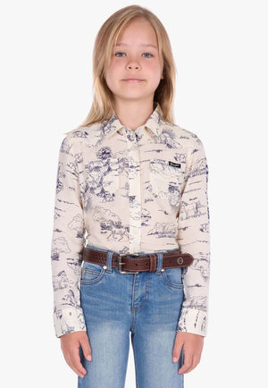 Wrangler Girls Ivory Long Sleeve Shirt
