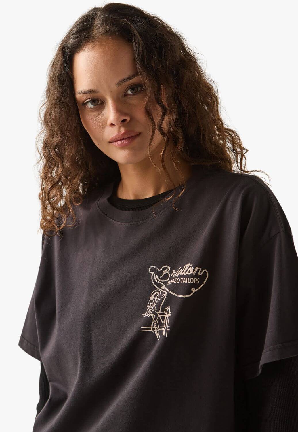 Brixton Womens Rodeo Tailors Boxy Crop T-Shirt