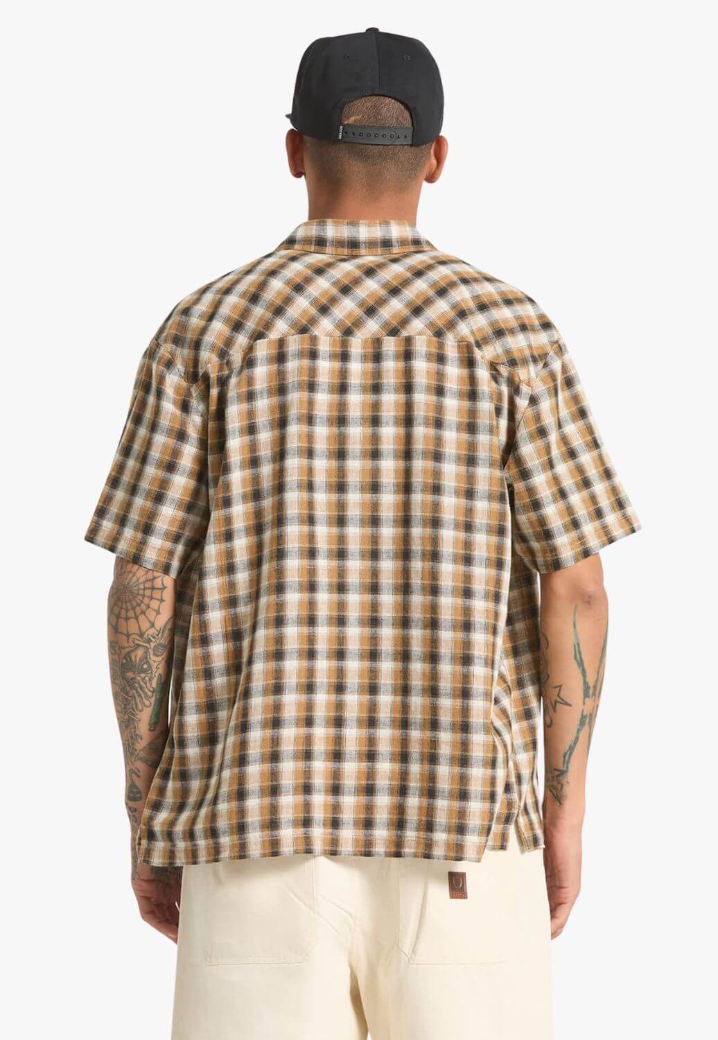 Brixton Mens Cru Linen Plaid Shirt
