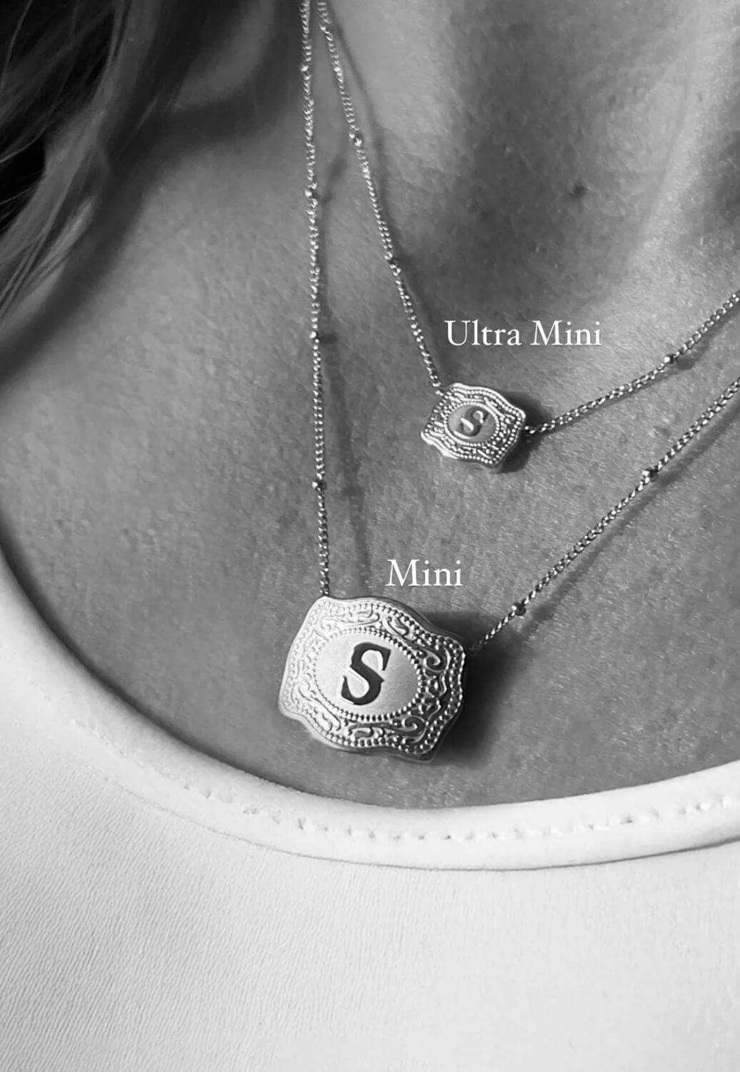 SpurWest Ultra Mini Belt Buckle Necklace - Initial O