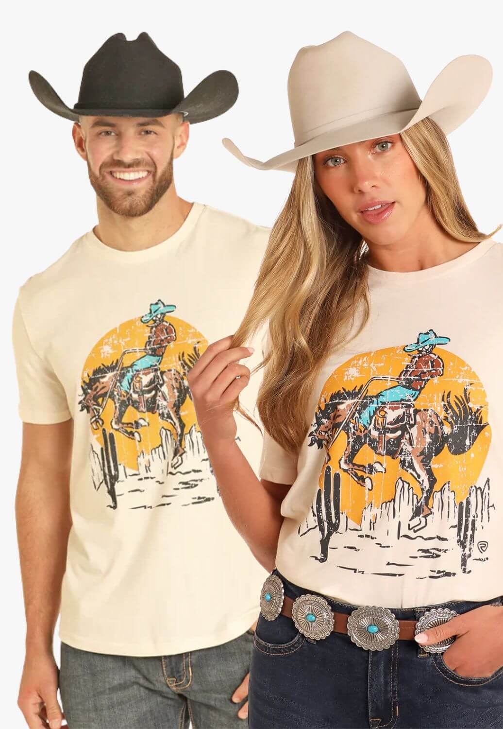 Rock and Roll Mens Buckin Bronc Graphic T-Shirt