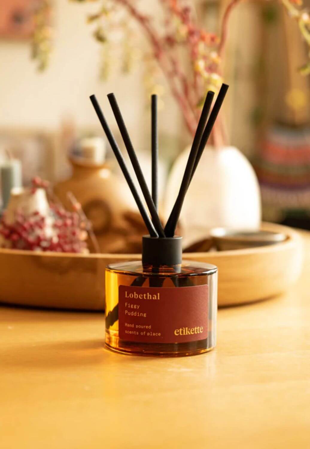 Etikette Lobethal, Figgy Pudding Eco Reed Diffuser