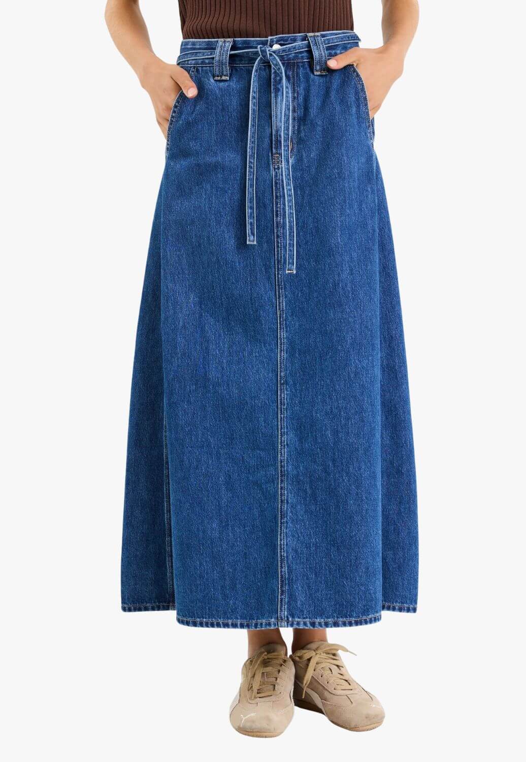 Among The Brave Dockside Denim Maxi Skirt