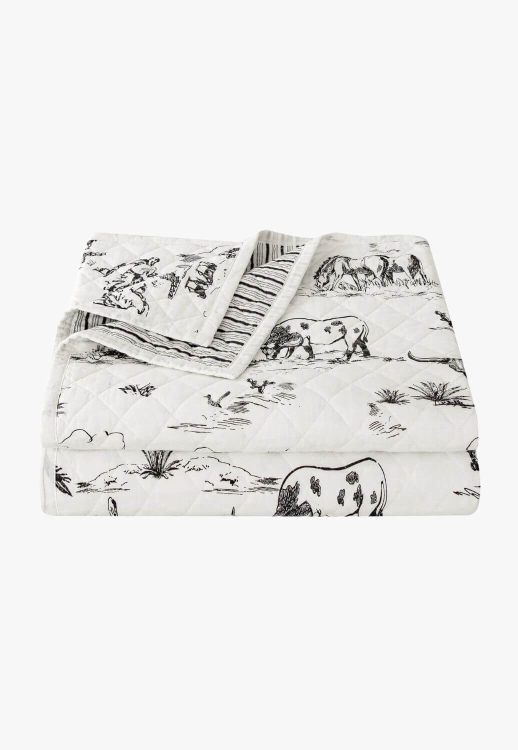 Ranch Life Western Toile Reversible Quilt Set - King