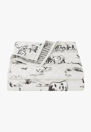 Ranch Life Western Toile Reversible Quilt Set - King