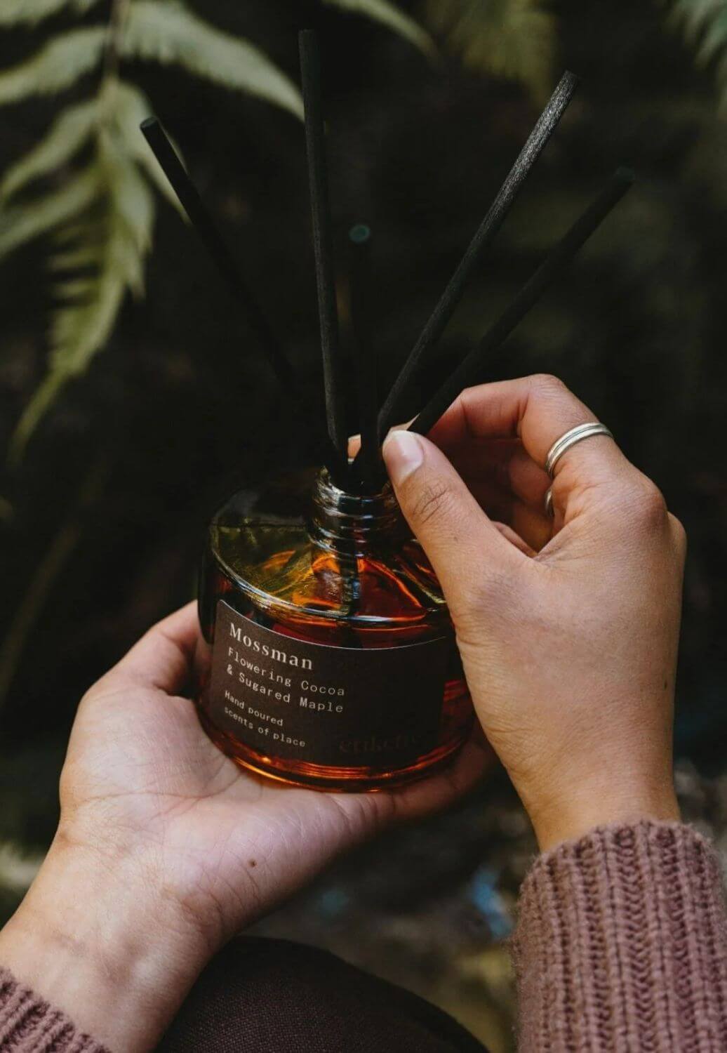 Etikette Mossman, Flowering Cocoa and Sugared Maple Eco Reed Diffuser