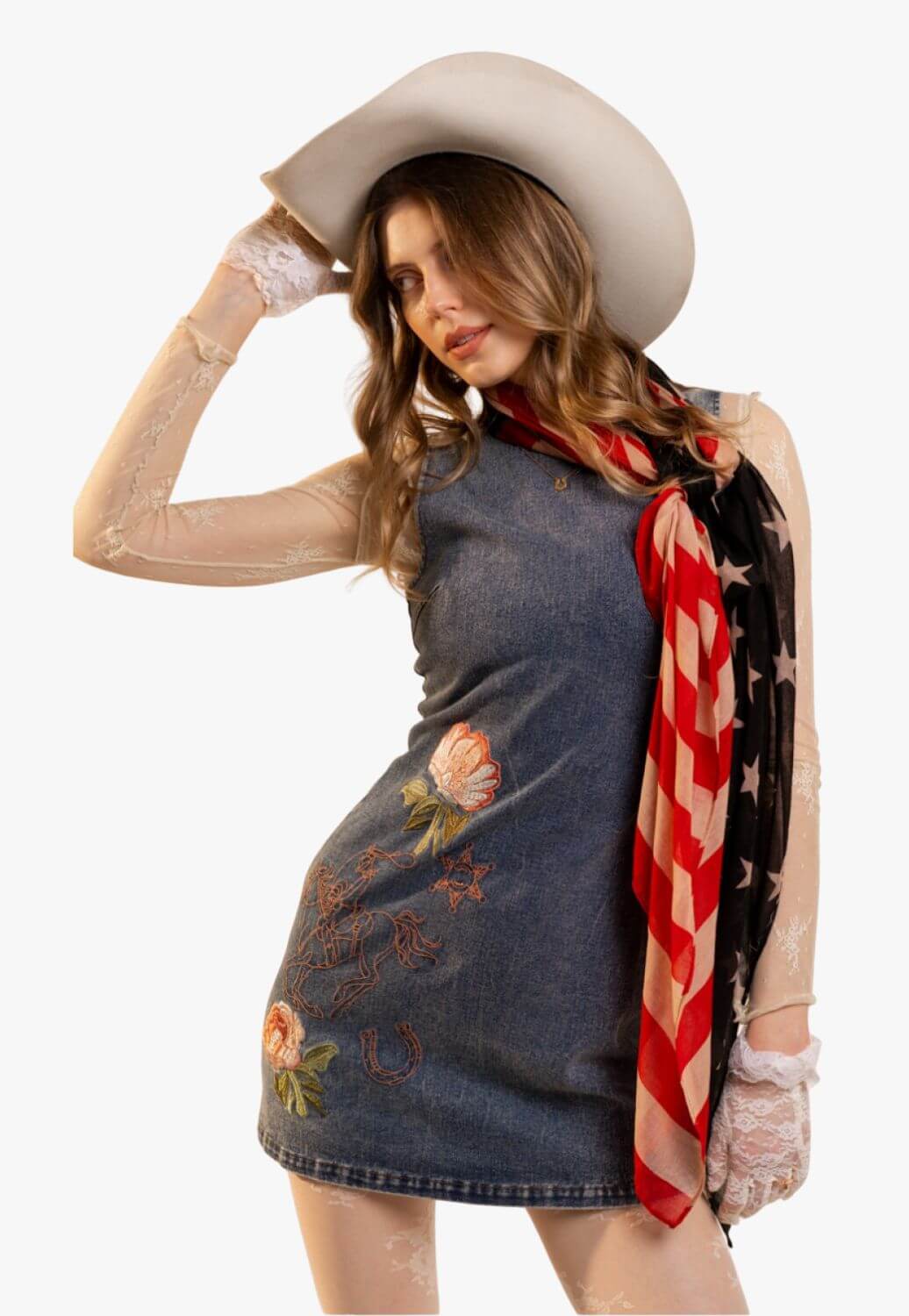 Blue B Womens Sleeveless Western Floral Dress