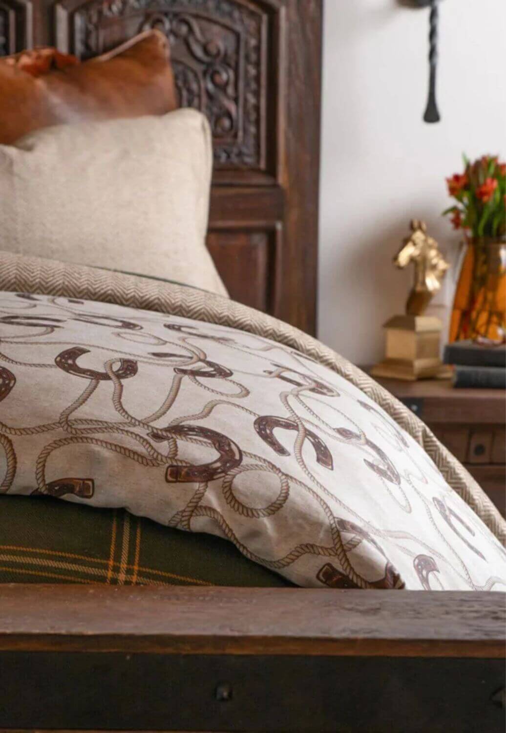 Pierre Equestrian Cotton Sateen Duvet Cover Set - King