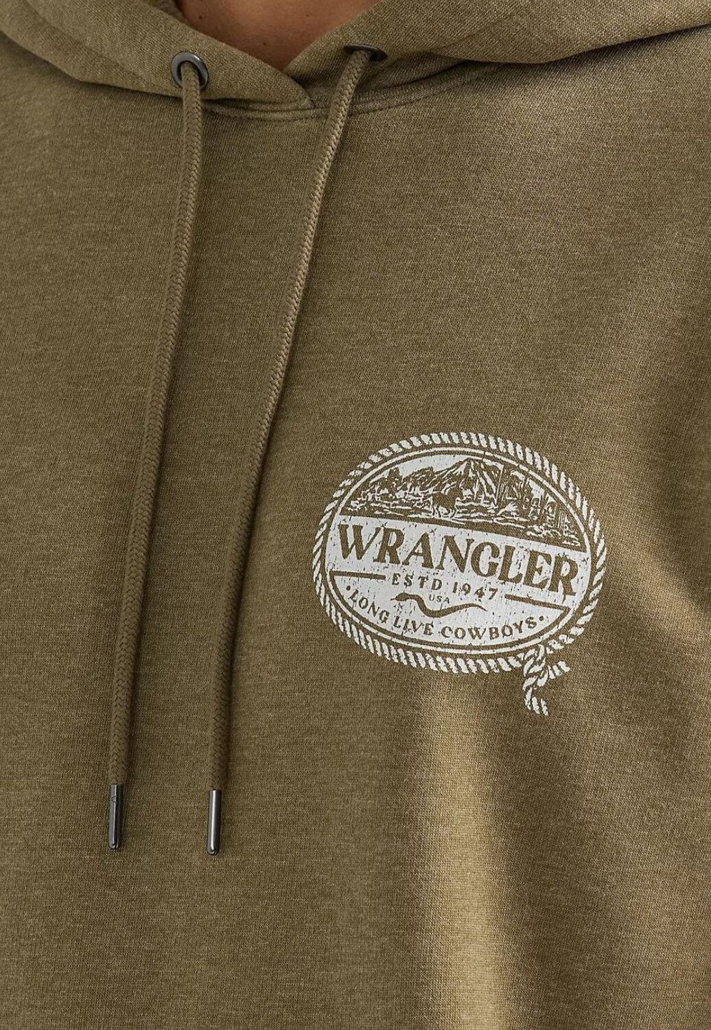 Wrangler Mens Rope Frame Logo Pullover Hoodie