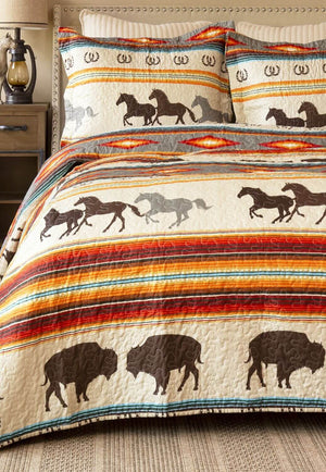 Wrangler Western Stripe Quilt Set - Queen