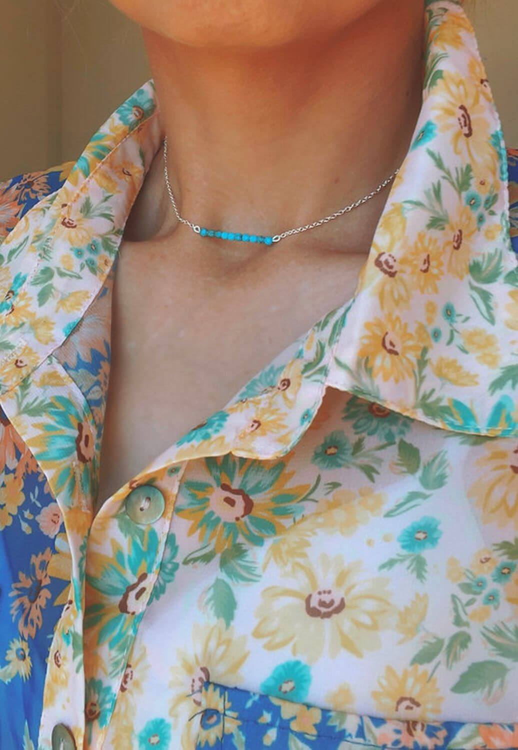 Treasure Chest Co Turquoise Bar Necklace