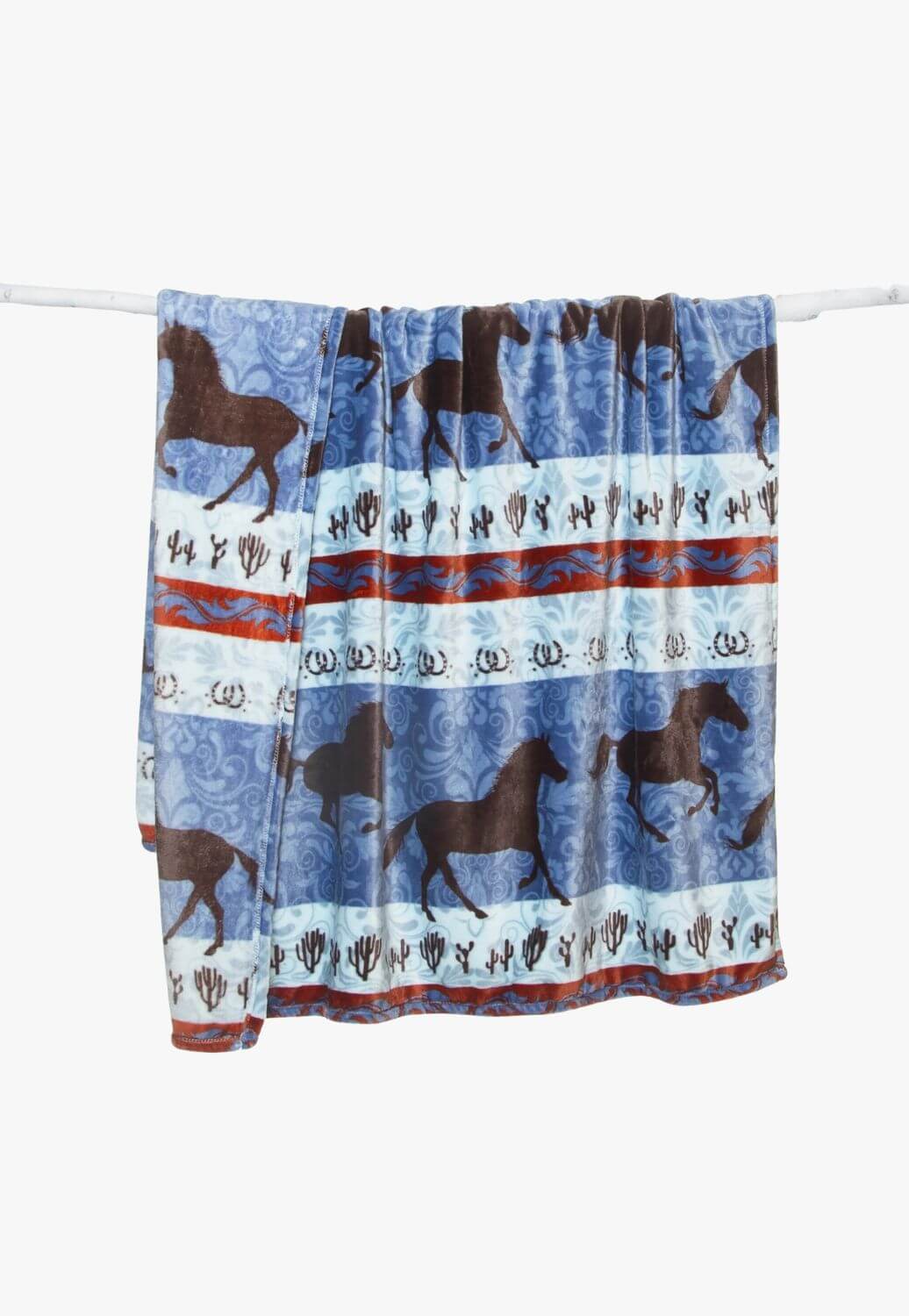 Carstens Dancing Desert Horse Heavy Plush Throw