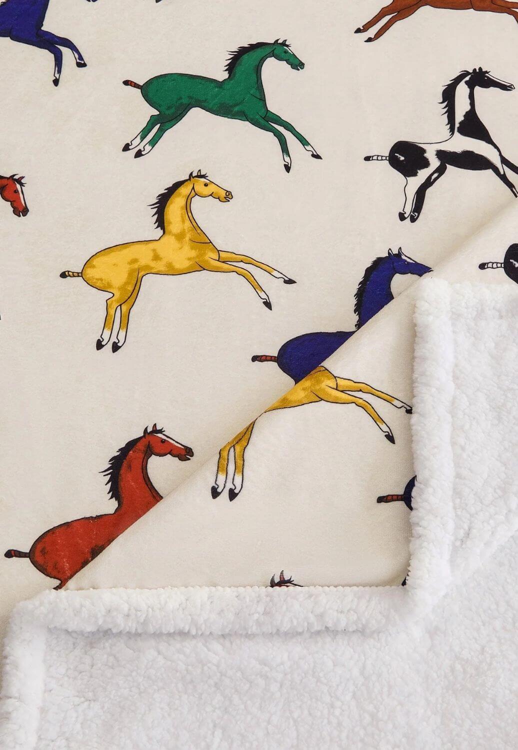 Wild Horses Campfire Sherpa Throw