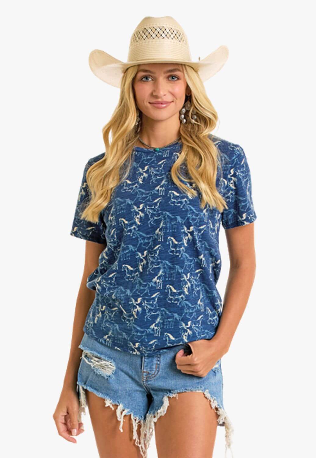 Rock and Roll Womens Horse Print T-Shirt