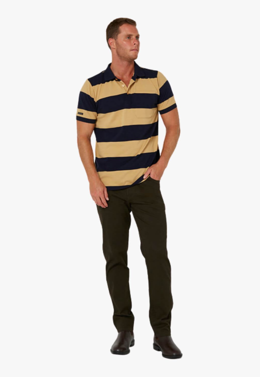 Pilbara Mens Y/D Striped Polo