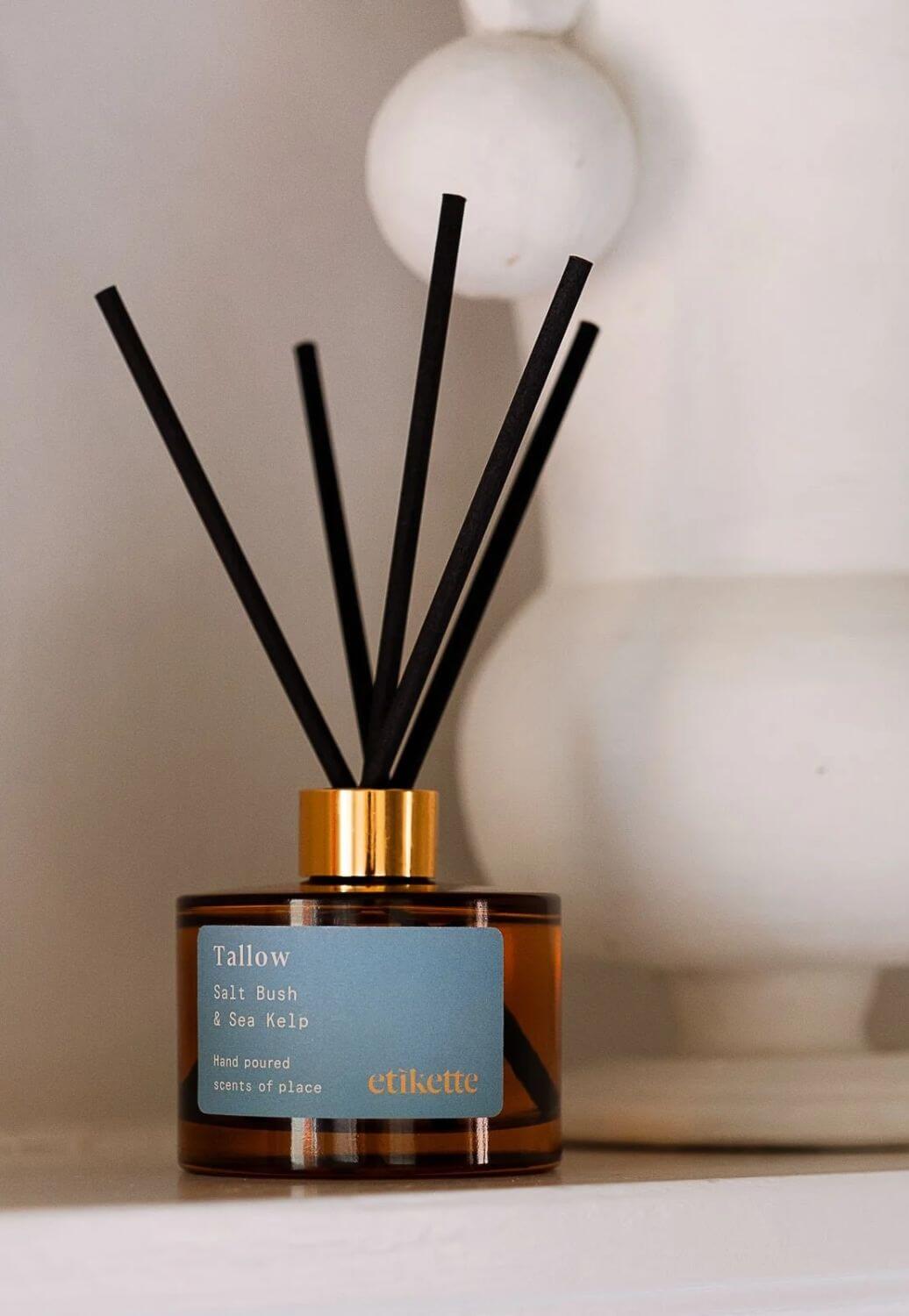 Etikette Tallow in Salt Bush and Sea Kelp Gold Edition Eco Reed Diffuser