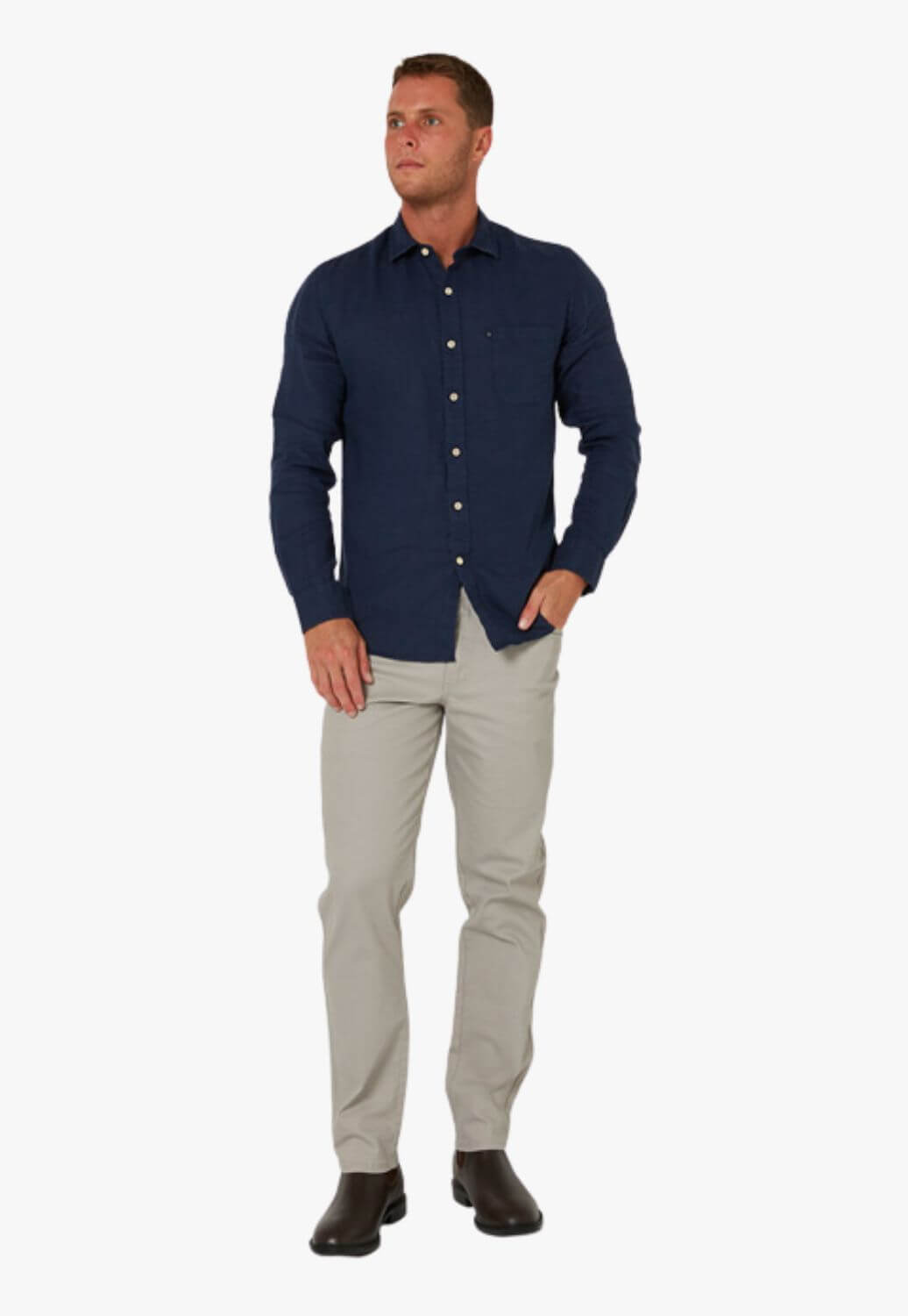 Pilbara Mens Linen Long Sleeve Shirt