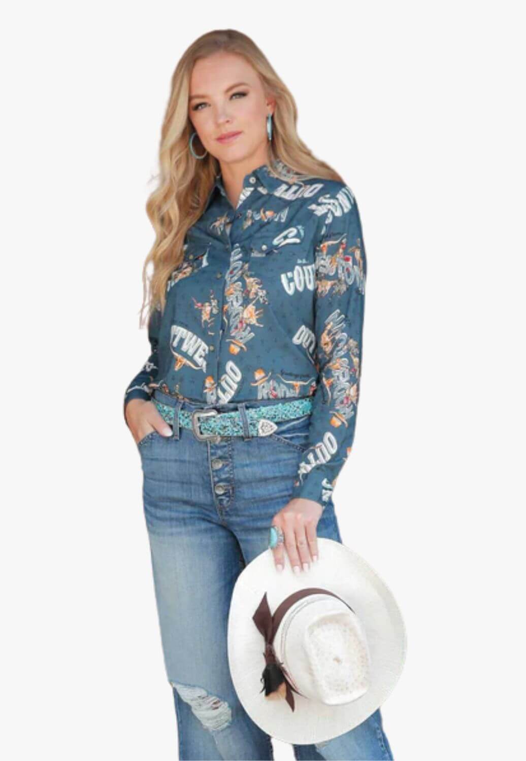 Cruel Girl Womens RodeoTown Snap Long Sleeve Shirt