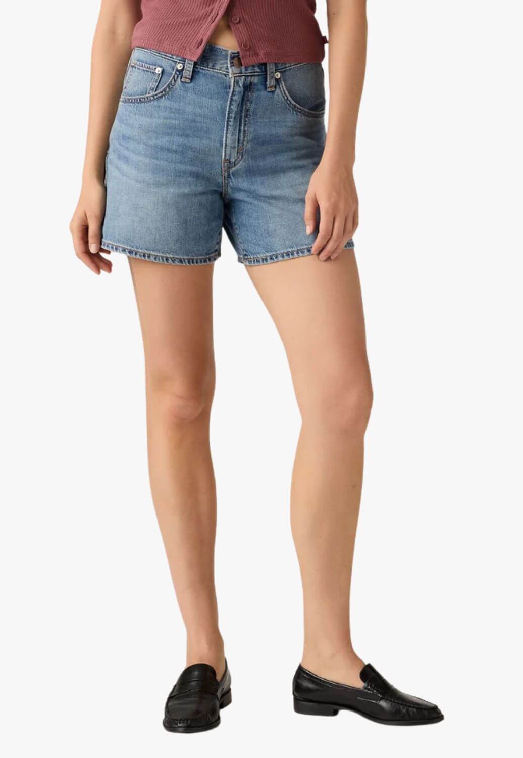 Levi Womens Cinch Mid Thigh Short