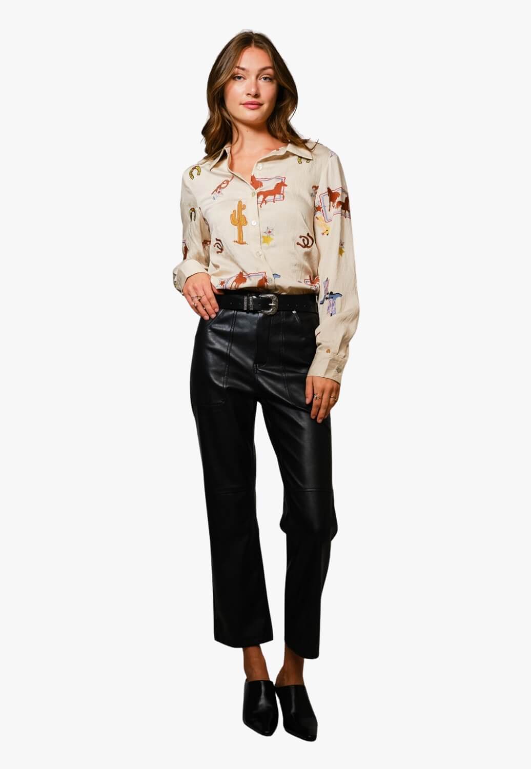 Blue B Womens Western Embroidered Shirt
