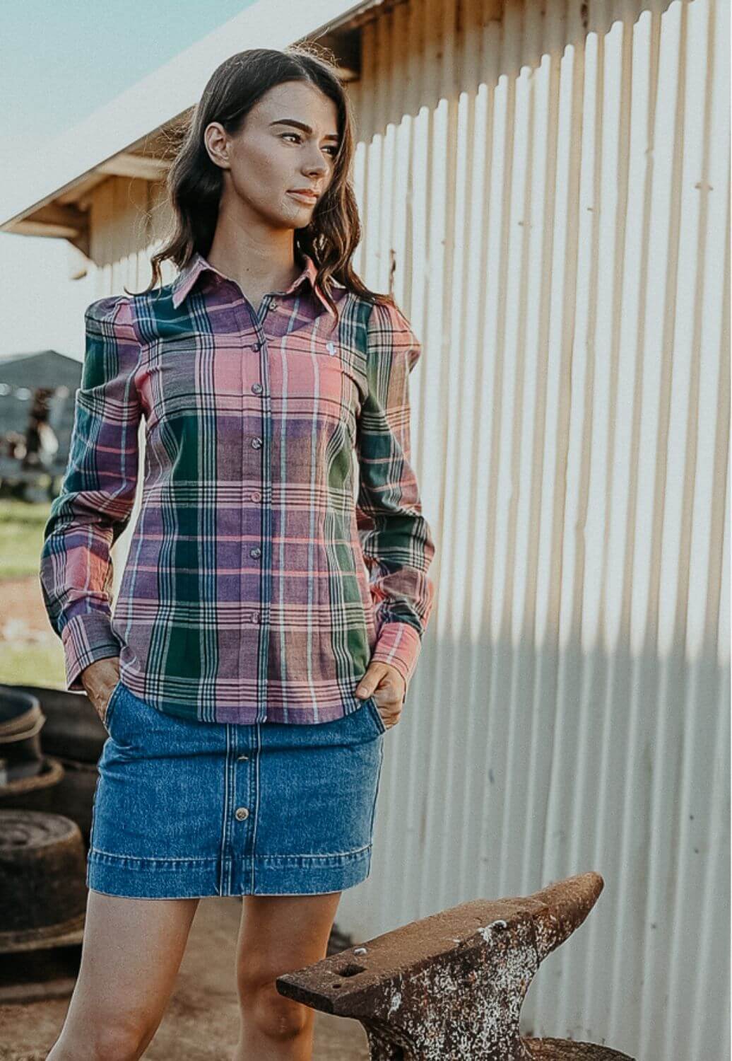 Gringa Denim Womens Trixie Long Sleeve Shirt