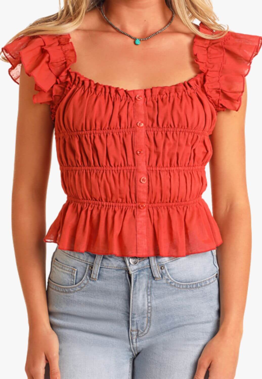 Rock and Roll Womens Ruched Crop Top