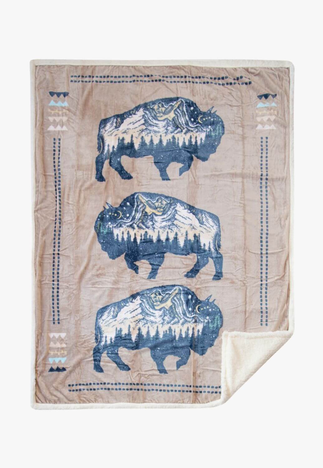 Carstens Three Buffalo Plush Sherpa Throw