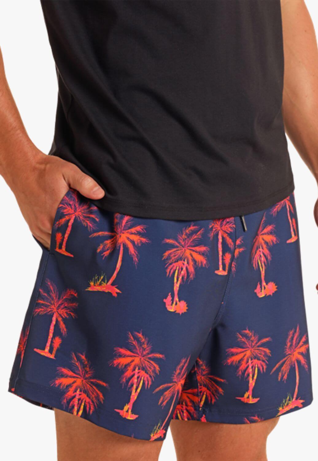 Rock and Roll Mens Royal Palm Swim Volley Shorts