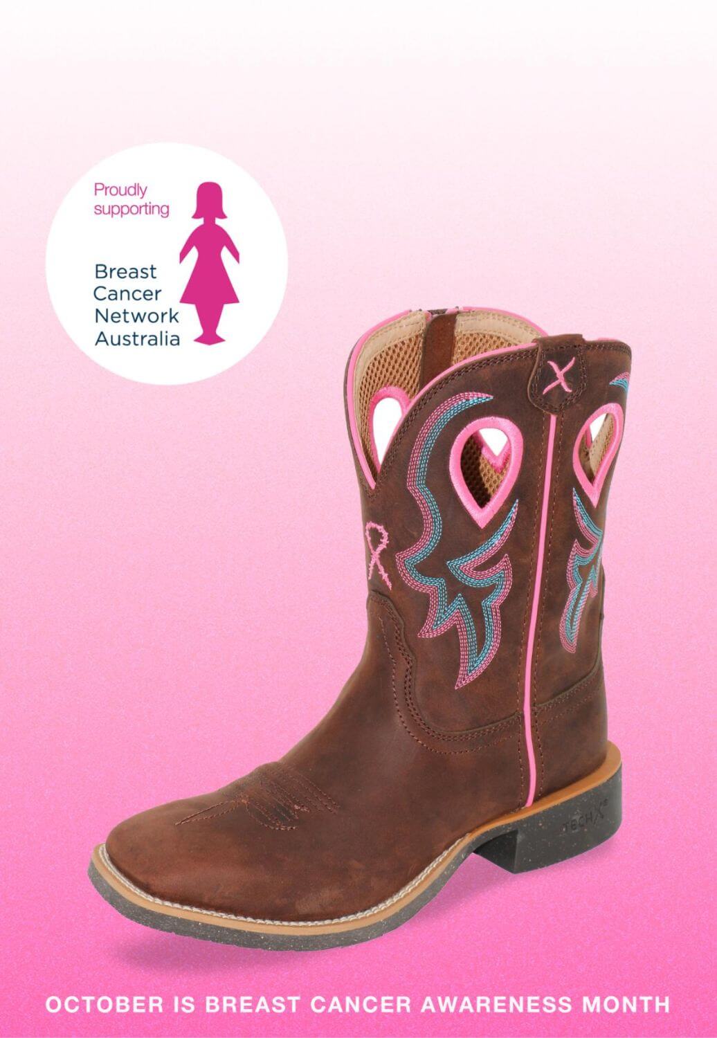 Twisted X Womens 9" Pink Tech X2 Zip Boot