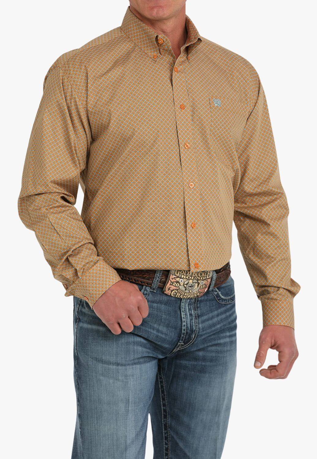 Cinch Mens Geometric Long Sleeve Shirt